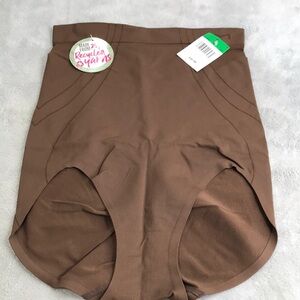 Maidenform Women's Feel Good Fashion High Waist Brief​ Brown Size L New
